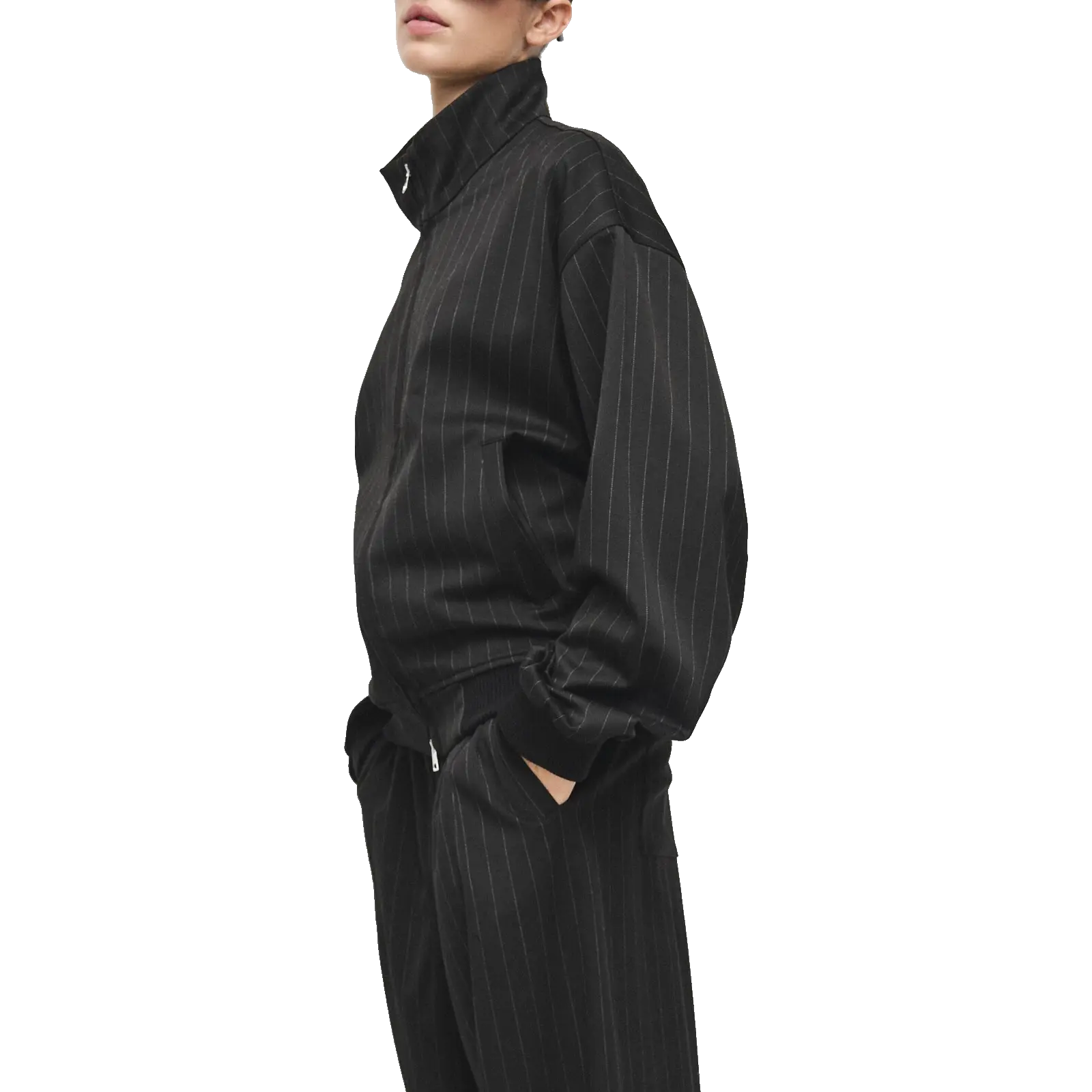 Pinstripe Bomber Jacket - Image 3